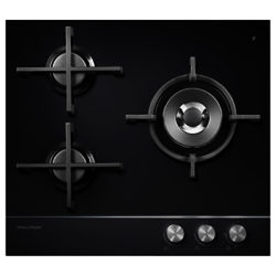 Fisher & Paykel CG603DLPGB1 LPG Gas Hob, Black Glass